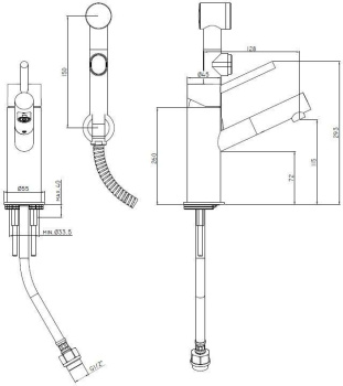 Смеситель с гигиеническим душем Paffoni Birillo BI069CRD