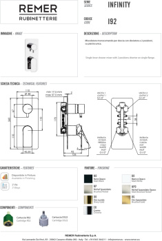 Смеситель для душа Remer Infinity  хром I92