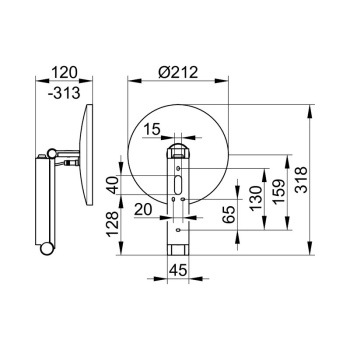 Косметическое зеркало Keuco Ilook_move 21 17612139004 с подсветкой, увеличение х5, хром черный шлифованный