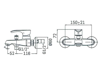 Смеситель для ванны Mamoli SMILE 135200000021
