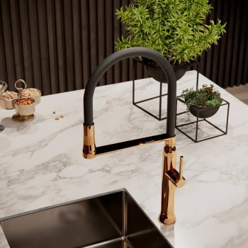 Смеситель для кухни Ramonsoler Kitchen с магнитным держателем и гибким изливом magnet медь 386801MACU