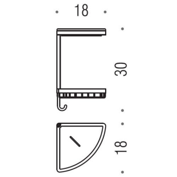 Двойная угловая полочка Colombo Angolari хром B9604.CR