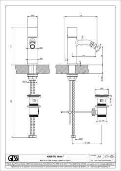 Смеситель для биде Gessi Habito 70007.031 Chrome