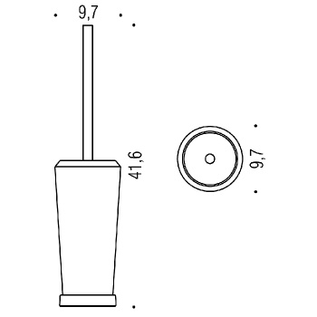 Туалетный ерш Colombo Road напольный, хром/карбон/матовое стекло B8006.CRQ-VAN