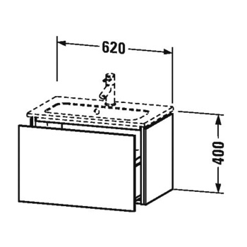 Duravit L-Cube База под раковину  400x620x391, 1 выдв. ящик, , Цвет белый глянцевый