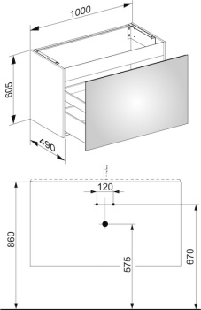 Тумба под раковину Keuco Plan 100 32972180000 кашемир