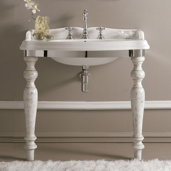 3SC Consolle Консоль Firenze 90х56хh97см, с раковиной LA02 и сифоном, напольный, цвет: хром FI3090SL