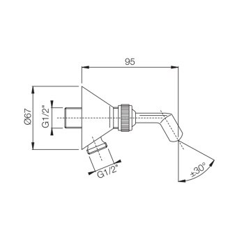 Держатель ручного душа с выпуском Fima Carlo Frattini Wellness хром F2048CR