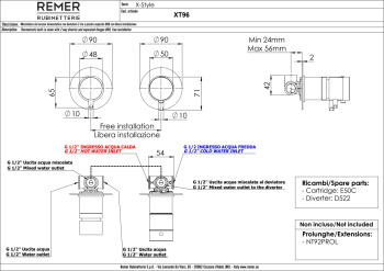 Смеситель для душа Remer X-style   черный брашированный хром XT96CFP