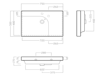 Раковина подвесная Hatria GRANDANGOLO Y0XK01