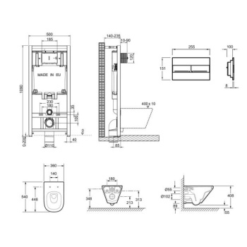 Унитаз c инсталляцией Jacob Delafon Modern Life E21776RU-00 белый