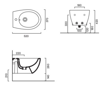 Биде подвесное 52×37 Catalano Italy Bianco lucido 0718521001