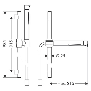 Axor Starck Organic Душевой гарнитур (ручной душ 2jet + штанга + держаель для душа), цвет: хром  122