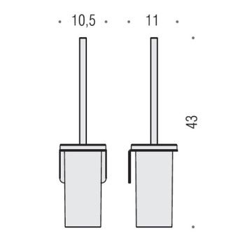 Туалетный ерш Colombo Over подвесной, матовая сталь/матовое стекло B7007.SS-VAN