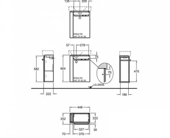 Тумба под раковину 45 см Geberit Renova Nr.1 Comprimo 862250000