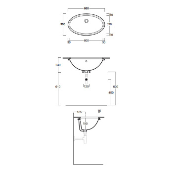 Раковина встр Simas Lft Spazio LFT74bi белый
