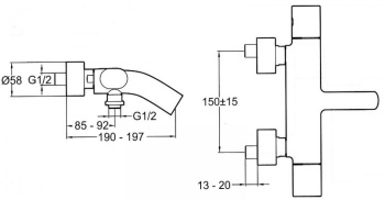 Смеситель для ванны Jacob Delafon TALAN E10089RU-CP