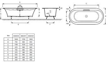 Чугунная ванна Jacob Delafon Volute 170x80 E6D037-00