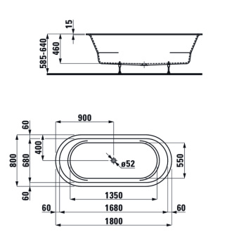 Акриловая ванна Laufen Pro 180x80 2.4195.0.000.000.1