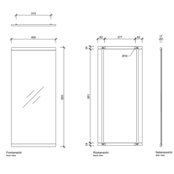 Зеркало Decor Walther SP 90/904 40x90 хром 104600