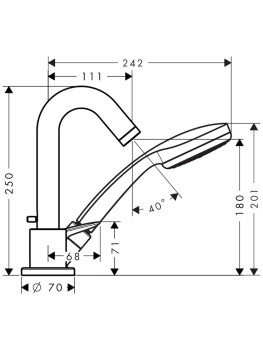 Смеситель для ванны Hansgrohe 71310000S хром