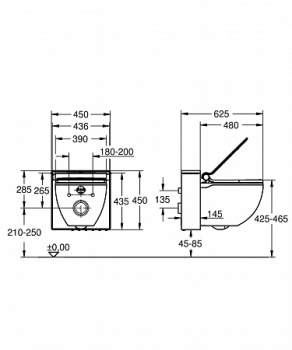 Унитаз-биде подвесной Grohe Sensia 39111SH0 готовый набор с электронным управлением