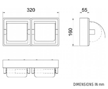 Держатель для 2 рулонов туалетной бумаги с крышкой из нержавеющей стали глянцевый Nofer 05008.B
