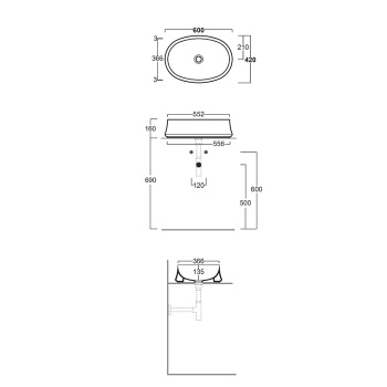 Раковина накладная Simas Sharp  SH04 moka matt 60 см коричневый
