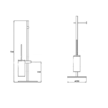 Напольная стойка с ершиком и держателем т/б Stella Lucilla 1042 хром LL 10028 CR00