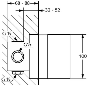 Скрытая часть встраиваемого смесителя для душа Kludi 38826N