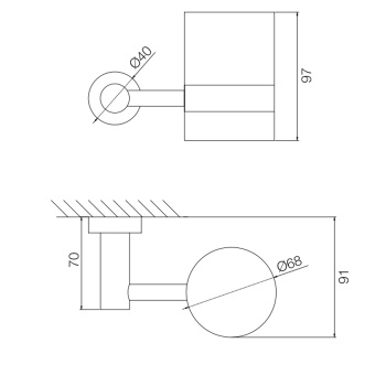 Стеклянный стакан Fima Carlo Frattini Accessori подвесной, золото F6003/1OR