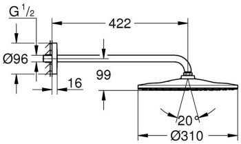 Верхний душ Grohe Rainshower 22121KF0 черный