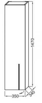 Jacob Delafon Nouvelle Vague Шкаф-пенал 35x147 см нежный аквамарин