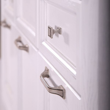 Тумба под раковину ASB-Woodline Гранда 105см белая с серебреной патиной 11486