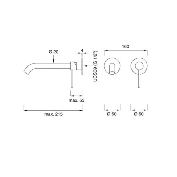 Cмеситель для ванны CEA Design Gastone GAS 06 W L сталь