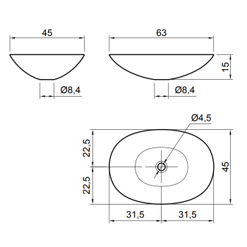 Раковина Antonio Lupi Servo 63х45, без отв., белый А0002423857
