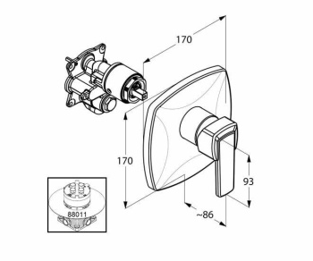 Смеситель для душа Kludi Q-Beo 506550565, хром