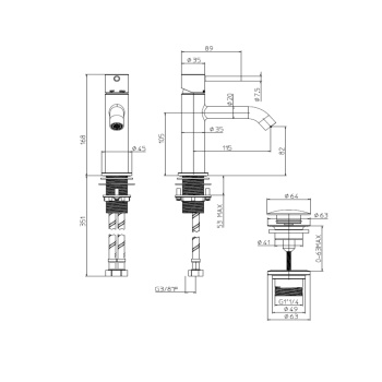 Смеситель для раковины Bossini Teo M Z00701.030 хром