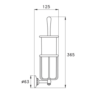 Ершик настенный с керамической колбой Stella Italica 1052 хром IT10017CR00
