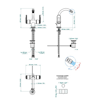 Смеситель для биде THG Corvair A Manettes Fior Di Bosco U8L-A02-3202 хром