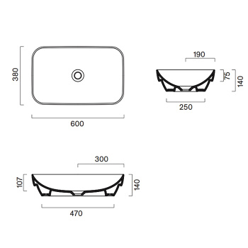 Раковина Catalano Green без перелива 60х38, встраиваемая, белый глянцевый 424600001