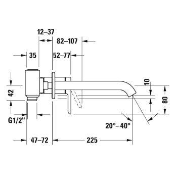 Смеситель для раковины Duravit C.1 C11070004046 черный