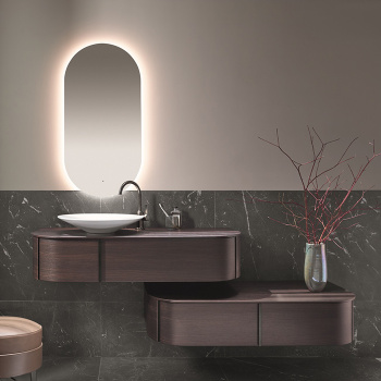 Burgbad Lavo 2.0 Комплект мебели 121х49х25см, с зеркалом LED подсветка по периметру, подвесной, цвет: Eiche Dekor Mokka SFZX121LG0227F5059