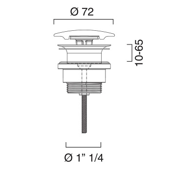 Слив для раковины Catalano без перелива, белый глянцевый 9050550001