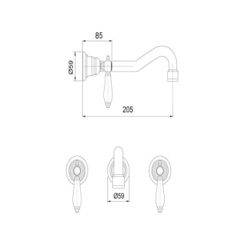 Смеситель для раковины Fima Carlo Frattini Herend F5401L/5CR хром