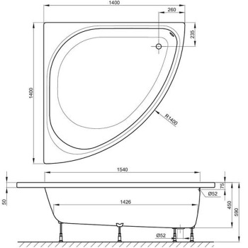 Стальная ванна Bette Arco 140x140 6035-000 PLUS AR