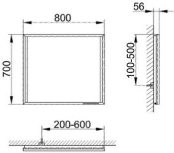 Зеркало с подсветкой Keuco Edition 90 800 700 56