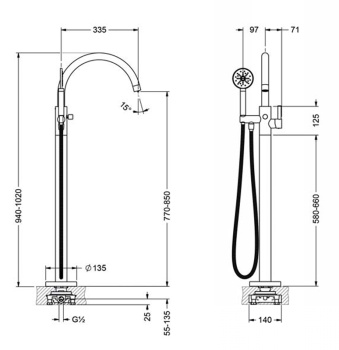 Смеситель для ванны Jorger Charleston Royal 619.10.825.000 chrome