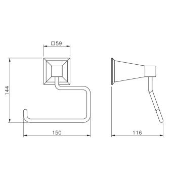 Держатель для туалетной бумаги открытый Nicolazzi Vincent хром 1092CR