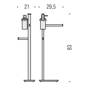 Стойка с аксессуарами Colombo Units DX, держатель для туалетной бумаги, дозатор для мыла, хром B9119D.CR